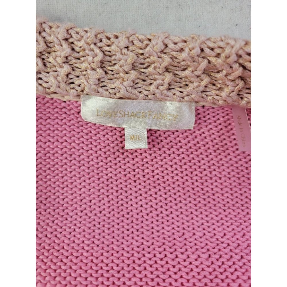 Loveshackfancy Grayson Pink Open Front Duster Car… - image 6